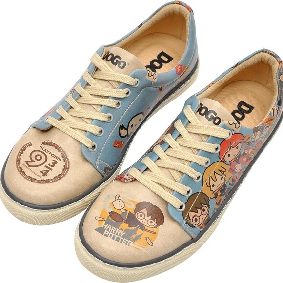 Unique Handmade Vegan Leather Shoes - Harry Potter Design, Size 5 for Women - Picture 1 of 8
